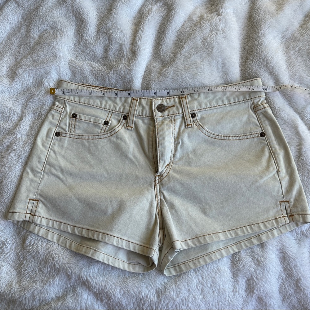 Levi's Beige Shorts with Brown Stitching